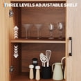thumbnail image 3 of BeesClover 71" Tall Bookshelf Arched Cabinet with Storage, Mid-Century Bookcase Modern Wooden Kitchen Pantry Display Storage Cabinet with Open Adjustable Shelves for Living Room Home Office, 3 of 8