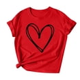 thumbnail image 4 of Plebaso T-Shirts pour Femmes à Imprimé Cœur, Col Rond, Coupe Ample, T-Shirts Décontractés à Manches Courtes, T-Shirts Graphiques pour Femmes, 4 of 4