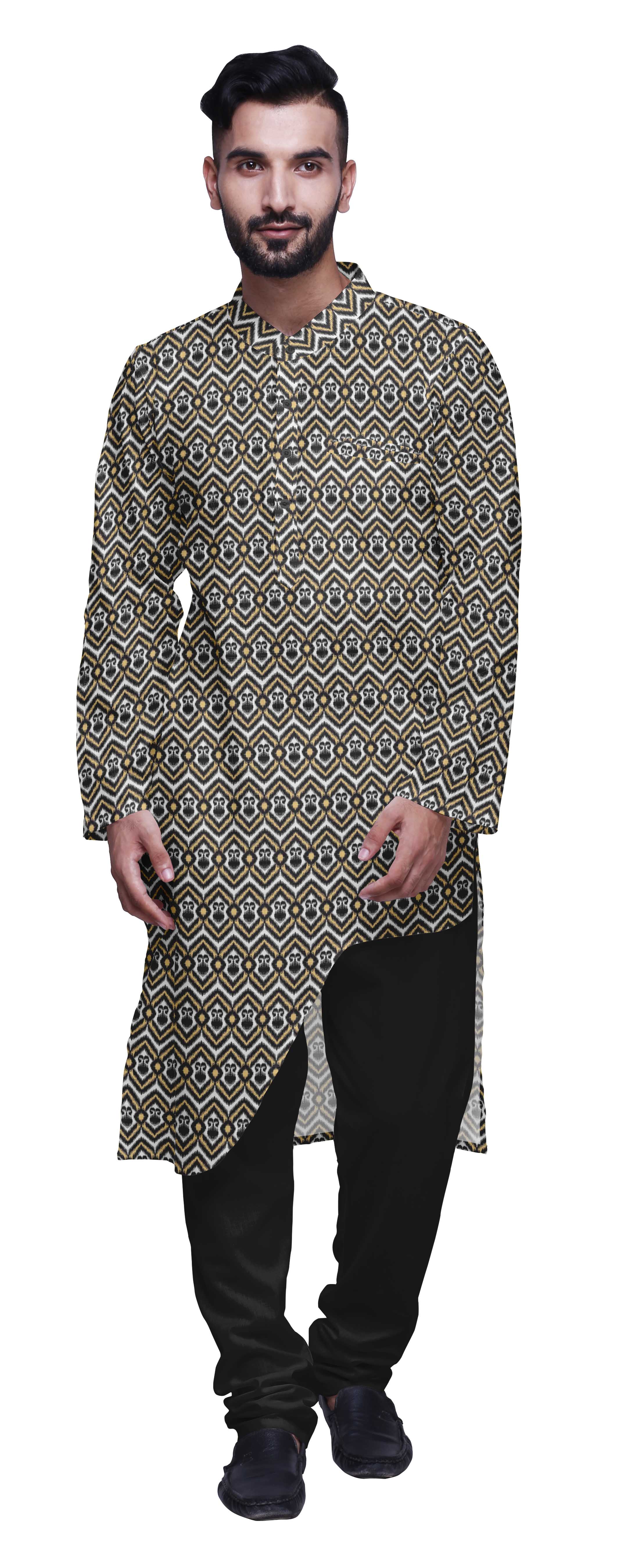 Atasi Printed Ethnic Kurta Pajama Set Summer Party Wear Kurta Pyjama For Men
