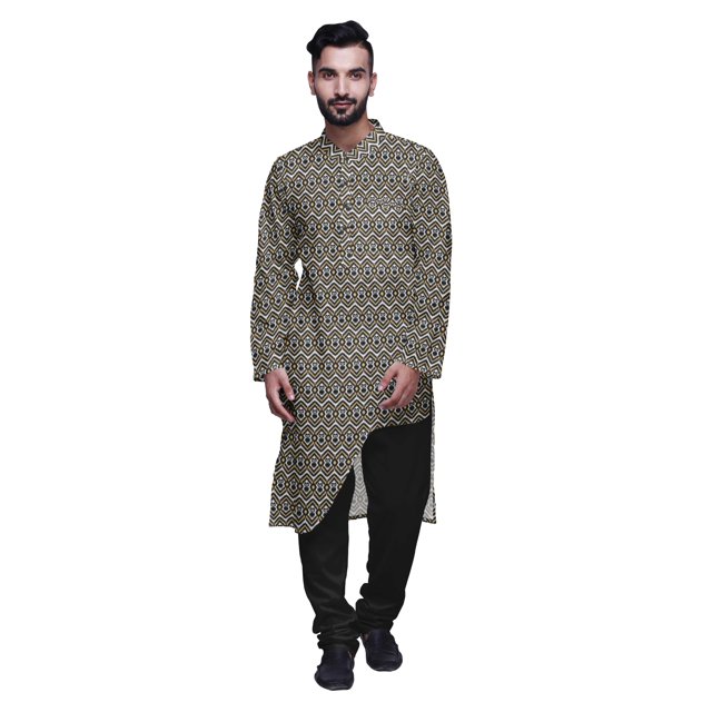 Atasi Ensemble de Pyjama Kurta Ethnique Imprimé pour Fête d'Été Kurta Pyjama pour Hommes