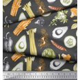 thumbnail image 2 of Soimoi Grey Heavy Canvas Fabric Mixed Vegetable Decor Fabric Printed Yard 58 Inch Wide, 2 of 3