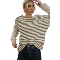 thumbnail image 5 of FOLUNSI Elegant Striped Patchwork Tee - Long Sleeves, Classic Chic Fit, 5 of 5