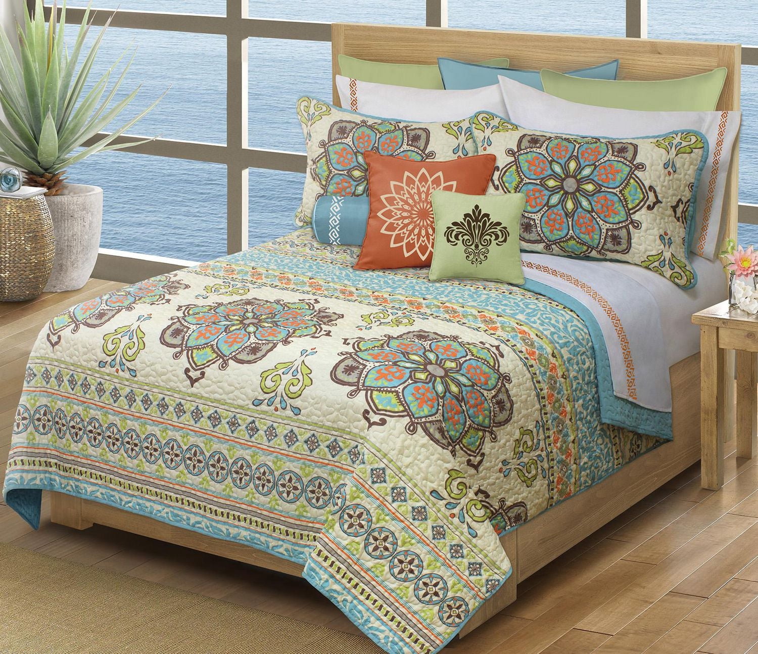 Safdie & Co. Majorque Premium Ensemble de couette en microfibre, King Size, Multi-couleur, 3 pièces