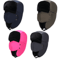thumbnail image 5 of Winter Trapper Hat for Men Women, Windproof Water-Resistant Faux Fur Trooper Hat for Hunting Skiing, 5 of 5