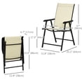 thumbnail image 3 of Outsunny Patio Dining Chair Set of 2, Foldable Texteline Garden Chairs, 3 of 10