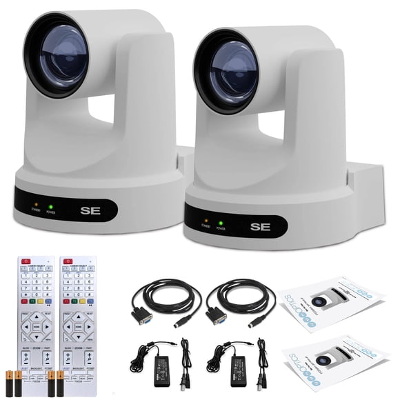 2 x PTZOptics Move SE SDI/HDMI/USB/IP Caméra PTZ avec Zoom Optique 30x (Blanc) (PT30X-SE-WH-G3)
