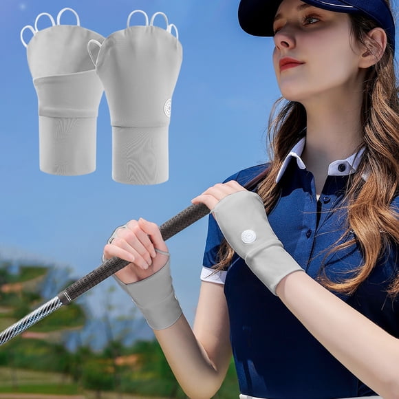 Yunuuuoa Gants de Protection Solaire UPF 50+ pour la Pêche, le Golf, le Vélo, la Conduite et les Sports de Plein Air, Gants Sans Doigts en Maille Respirante avec Prise Antidérapante, Sangle Ajustable, Couvre-Poignet Allongé pour Hommes et Femmes