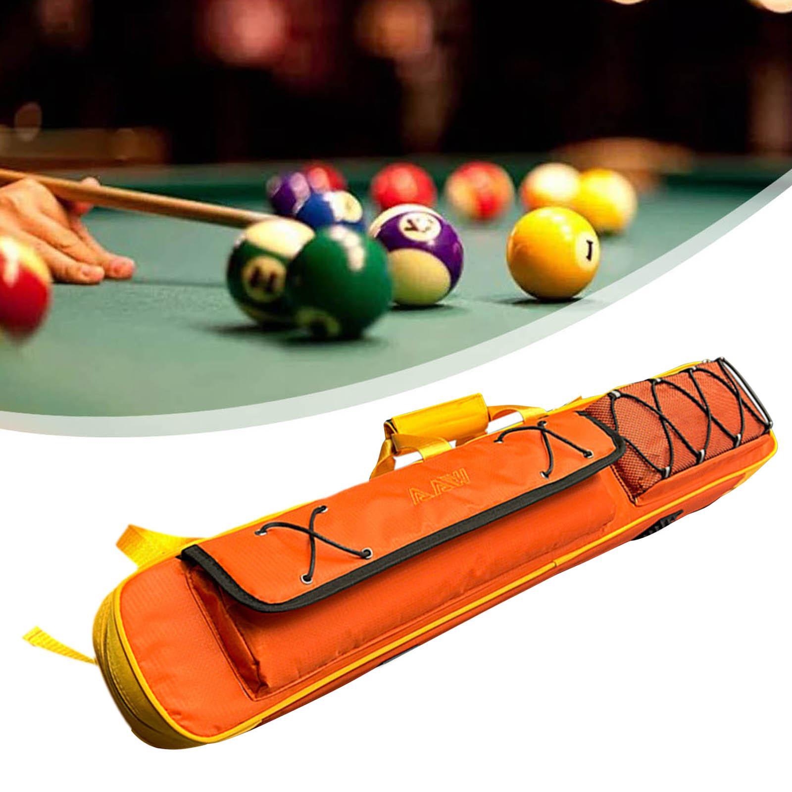 DYNWAVECA Pool Cue Case Pool Cue Bag Protection with Adjustable Shoulder Straps 1/2 Cue Case Billiard Cue Backpack for Beginners Travel Orange