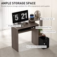 thumbnail image 3 of CoSoTower Computer Desk with Sliding Keyboard Tray Storage Drawer Shelf Home Office Workstation Grey, 3 of 7