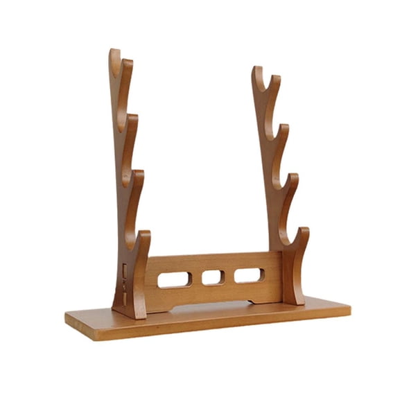 Wooden Flute Stand Display Rack - Multi-Tier Desktop Holder for Soprano, Recorder, Bamboo Flute, Irish Whistles, Woodwind Instruments, Walnut Organizer for Collecting, Storing, and Displaying