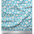 thumbnail image 1 of Soimoi Moss Georgette Fabric Star & Cute Animals Kids Fabric Prints by Yard 42 Inch Wide, 1 of 3