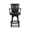 thumbnail image 4 of Pemberly Row Swivel Counter Height Bar Stool Vintage Black Brown Faux Leather, 4 of 16