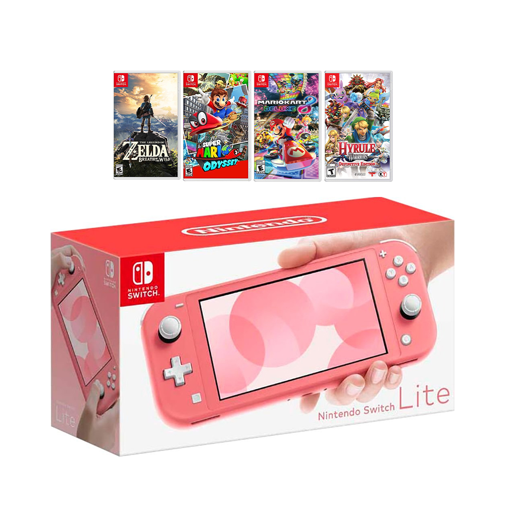 New Nintendo Switch Lite Yellow Console Bundle with 4 Games: The