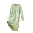 thumbnail image 2 of HongQid Chemises de Nuit Manches 3/4 Chemise de Nuit Col Rond Douce Tenue de Nuit Décontractée Chemises de Sommeil Robe de Pyjama Ample avec Poitrine Rembourrée, 2 of 9