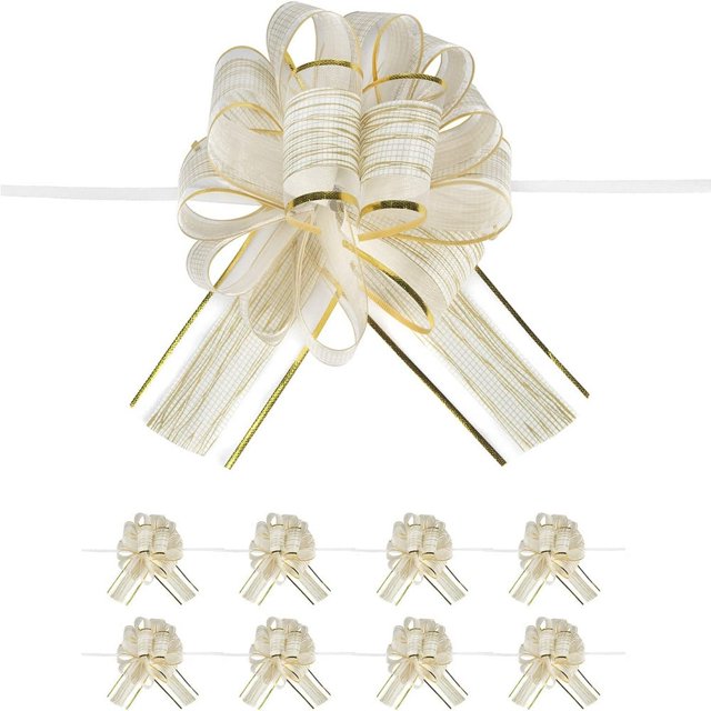 HLONK 10 PCS Large Pull Bow Gift Wrapping Bows Pull Bow with Ribbon for Wedding Gift Baskets Party Gift Wrap Bows Presents Decorating Bows Blue