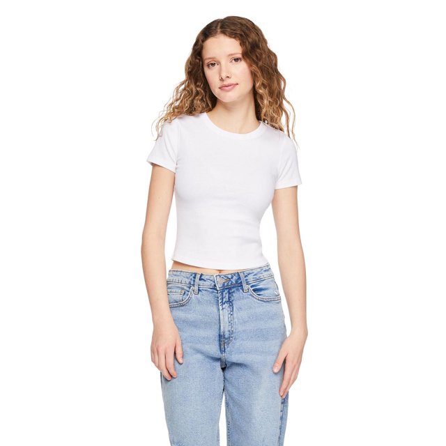 No Boundaries Women's Rib Baby Tee