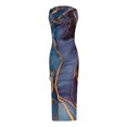 thumbnail image 5 of Robes d'Été pour Femmes Tendance Sans Manches Taille Haute Bohème Côtelée à Cordon Robe Soleil Froncée Aguichant Fente Haute Robe Maxi, 5 of 5
