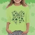 thumbnail image 2 of Chandails pour Filles Taille 14 avec Soutien-Gorge Intégré T-Shirt Graphique de la Saint-Patrick à la Mode Polyvalent Col Rond Manches 3/4 Décontracté, 2 of 4