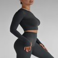 thumbnail image 4 of Ladies‘ Thumb Hole Long Sleeve Yoga Shirt with Cropped Design for Workouts, 4 of 7