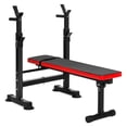 thumbnail image 1 of BalanceFrom Steel Weight Bench with Squat Rack, Adjustable Seat, and Recliner, Black & Red, 1 of 9