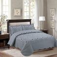 thumbnail image 1 of MarCielo 3-Piece Embroidery Quilt Set, Queen Size, Grey, 1 of 1