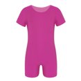 thumbnail image 1 of inhzoy Filles Enfants Manches Courtes Extensible Ballet Danse Justaucorps Unitard Justaucorps Combinaison Biketard Tenue de Danse Violet 10, 1 of 5