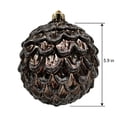 thumbnail image 3 of Holiday Time 4-Count Brown Pinecone Textured Shatterproof Christmas Ornaments, 150MM, 3 of 4