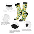 thumbnail image 4 of Lsque Lemon1 Printed Men's Crew Socks, Soft Durable Breathable Moisture-Wicking with Odor Control Cotton socks, 4 of 6