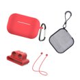 thumbnail image 2 of 5 in 1 Lanyard Carabiner Shockproof Case Storage Box Shockproof Case Storage Box Set Replacement for Airpods Pro 3 Bluetooth Earphone Cover Kit,Red, 2 of 7