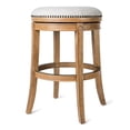 thumbnail image 1 of Maven Lane Alexander Tabouret de Bar Sans Dossier, Fini Chêne Patiné, avec Revêtement en Tissu Couleur Sable, 1 of 6