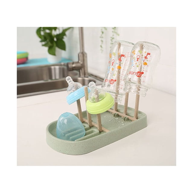 Oleegame 1PC Baby Bottle Drying Rack Cup Plastic Drains Rack Teat Drains Tray Organizer Green