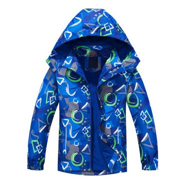 LYHaoo Boys Breathable Fleece Lined Hooded Windbreaker Jacket For Outdoor Activities And Parties Youth Winter Coat For Teens 13 16 Years Warm Coat Blue Sizes 5-6 Years