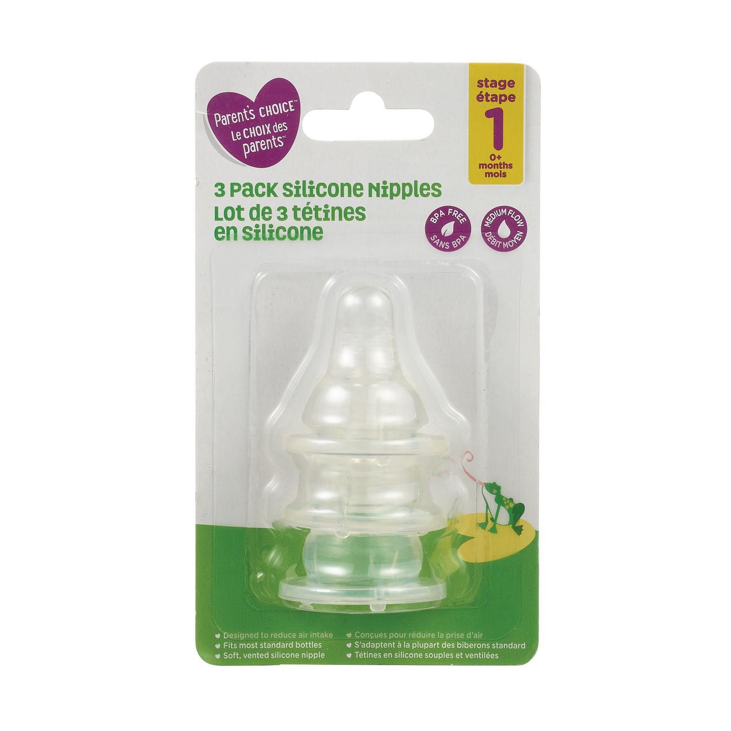 Parent’s Choice 3-Pack Silicon Nipples