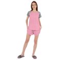 thumbnail image 2 of Inkmeso Solid 2 Pc Nightwear Set For Women Raglan Sleeves Button-Down Top & Shorts Sleepwear-52, 2 of 7