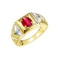 thumbnail image 3 of RYLOS Men's Rings Yellow Gold Plated Silver Rings Designer Weave Band 7X5MM Oval Gemstone &  Diamond Ring Ruby July Birthstone Rings For Men Size 13, 3 of 7