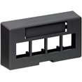 thumbnail image 1 of Leviton 49910-EE4 4-Port QuickPort Extended Depth Modular Furniture Faceplate, Black, 1 of 1