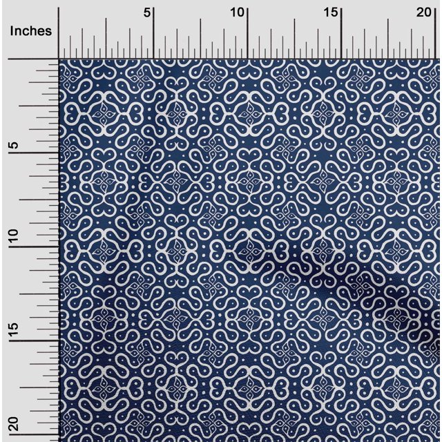 oneOone Coton Popeline Tissu Feuilles & Tourbillon Bloc Tissu Imprimé BTY 42 Pouces de Large
