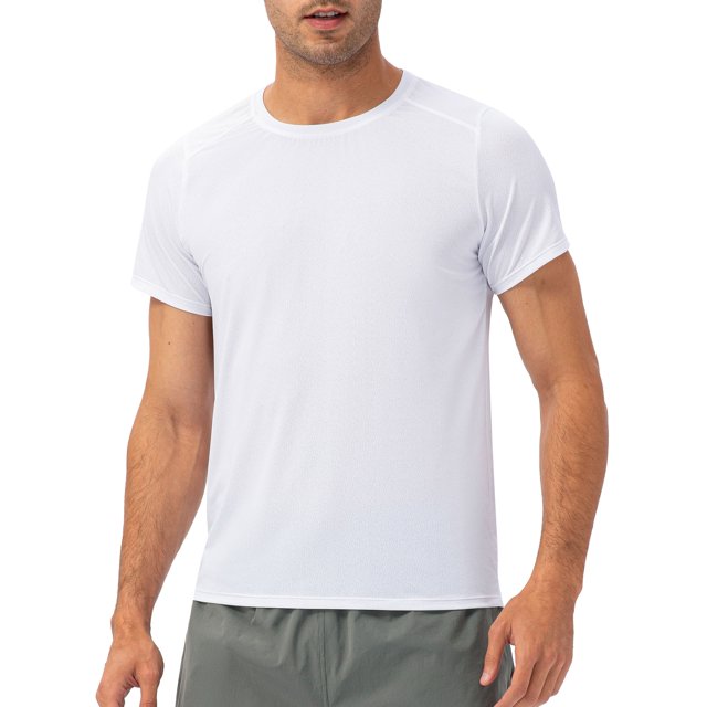 Amdohai T-shirt de Sport pour Hommes Manches Courtes Chemises de Course Col Rond Hauts D\'entraînement Physique