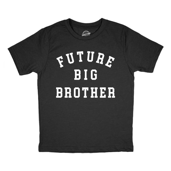 T-shirt Jeunesse Futur Grand Brother Drôle Frère et Sœur Nouvelle Blague Bébé pour Enfants (Noir Chiné - Futur Grand Brother) - m