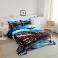 thumbnail image 3 of Erosebridal Christmas Train Bedding Full Comforter Set, Moon Print Down Comforter, Winter Snowflake Decor, 3-Piece, 3 of 6