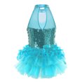thumbnail image 2 of Linjinx Robe Tutu de Danse Ballet à Sequins Brillants pour Filles, Costume de Performance Jazz Latin Moderne Bleu Clair 6, 2 of 7