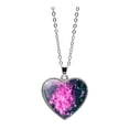 thumbnail image 1 of Solar System Planet Galaxy Double Sided Glass Universe Heart Pendant Necklace, 1 of 9