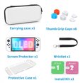 thumbnail image 2 of Carrying Case for Switch OLED, 11 in 1 Accessories Kit for Nintendo Switch OLED with Transparent Hard Protective Case, HD Switch Screen Protector and Thumb Grip Caps, 2 of 9