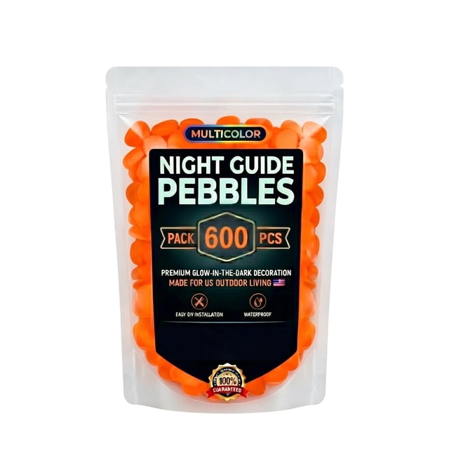 TTJ Garden Decor 2026 Colorful -in-the-Dark Garden Stones Night Guide Luminous Pebbles In The Dark Stepping Rocks Outdoor Landscaping Decor Glowing Stones 600pc