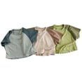 thumbnail image 3 of Sunnyoo T-Shirt à Blocs de Couleur pour Petits Garçons, Manches Courtes, Col Ras du Cou, Bleu, 3 of 3