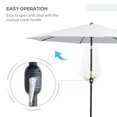thumbnail image 4 of Outsunny 10' x 8' Round Market Umbrella, Patio Umbrella, White, 4 of 10
