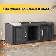 thumbnail image 3 of FICARTS Banc de Rangement Moderne pour Chaussures et Chapeaux, Armoire, Étanche, 2 Portes, Tablettes Ajustables, Noir, 3 of 7