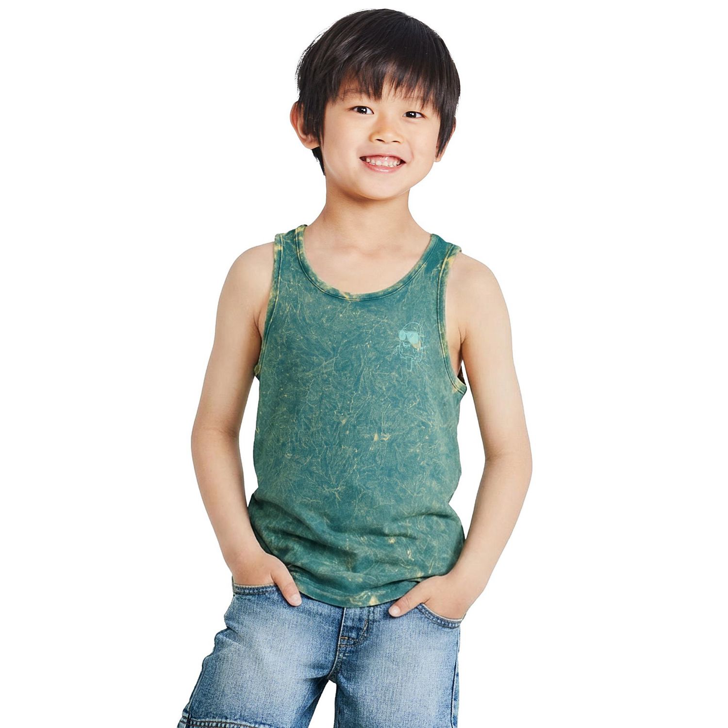 George Boys' Marble Washed Graphic Tank Top