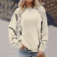 thumbnail image 4 of Meichang Chandails pour Femmes Col Rond Manches Longues Coupe Ample Hauts de Sortie Unis Chandail en Molleton Confortable Mode 2024, 4 of 6