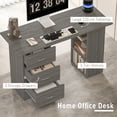 thumbnail image 4 of HOMCOM Computer Desk with 3-Tier Storage Shelves, Home Office Desk, Grey, 4 of 10